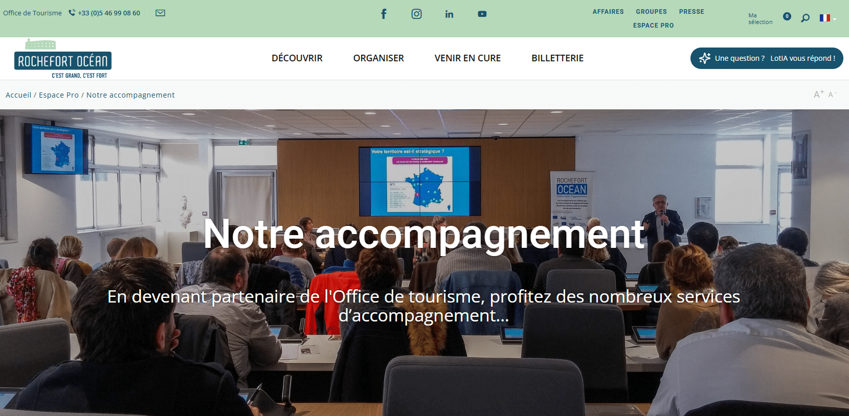 Espace pour les professionnels du tourisme Rochefort Océan