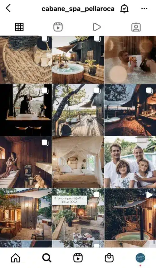 Exemple de page Instagram hébergement insolite