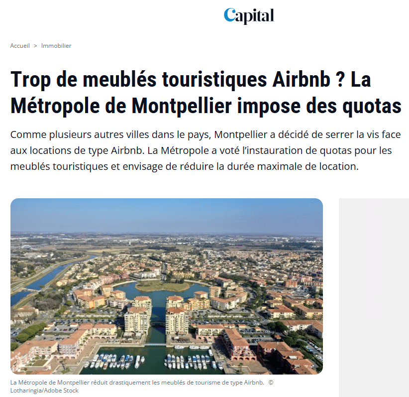 article Loi Airbnb à Montpellier