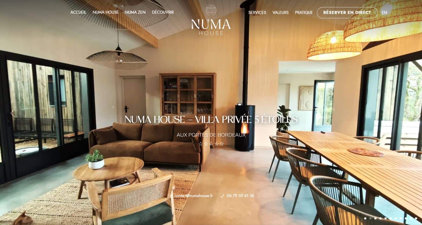Site web de la villa touristique Numa House