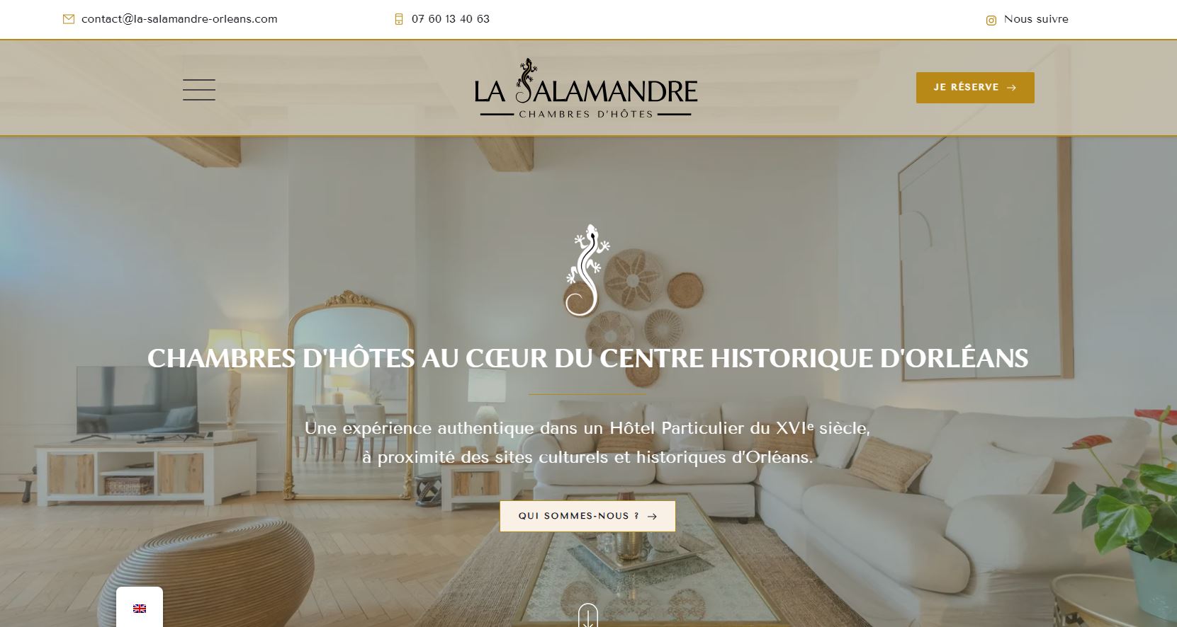 Site web de la chambre d'hôtes La Salamandre